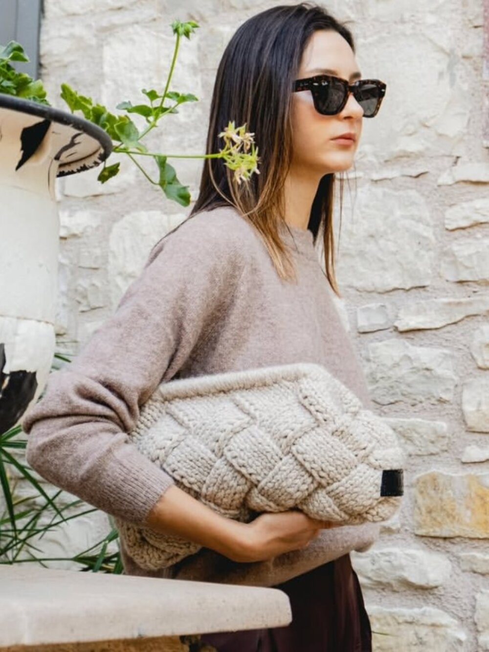 TULLAA Grey Knit Clutch "LIKE NEW"